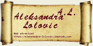 Aleksandra Lolović vizit kartica